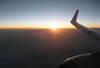 Zonsondergang in het vliegtuig